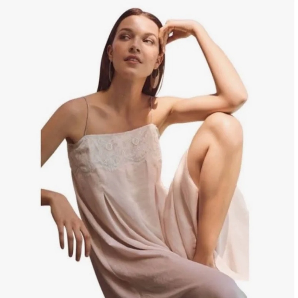 Anthropologie Saturday Sunday | Women’s blush pink silk cropped romper, size S